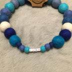 Collare personalizzato per cani con pon pon - Blu