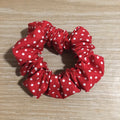 Red Small Polka Dot Scrunchie