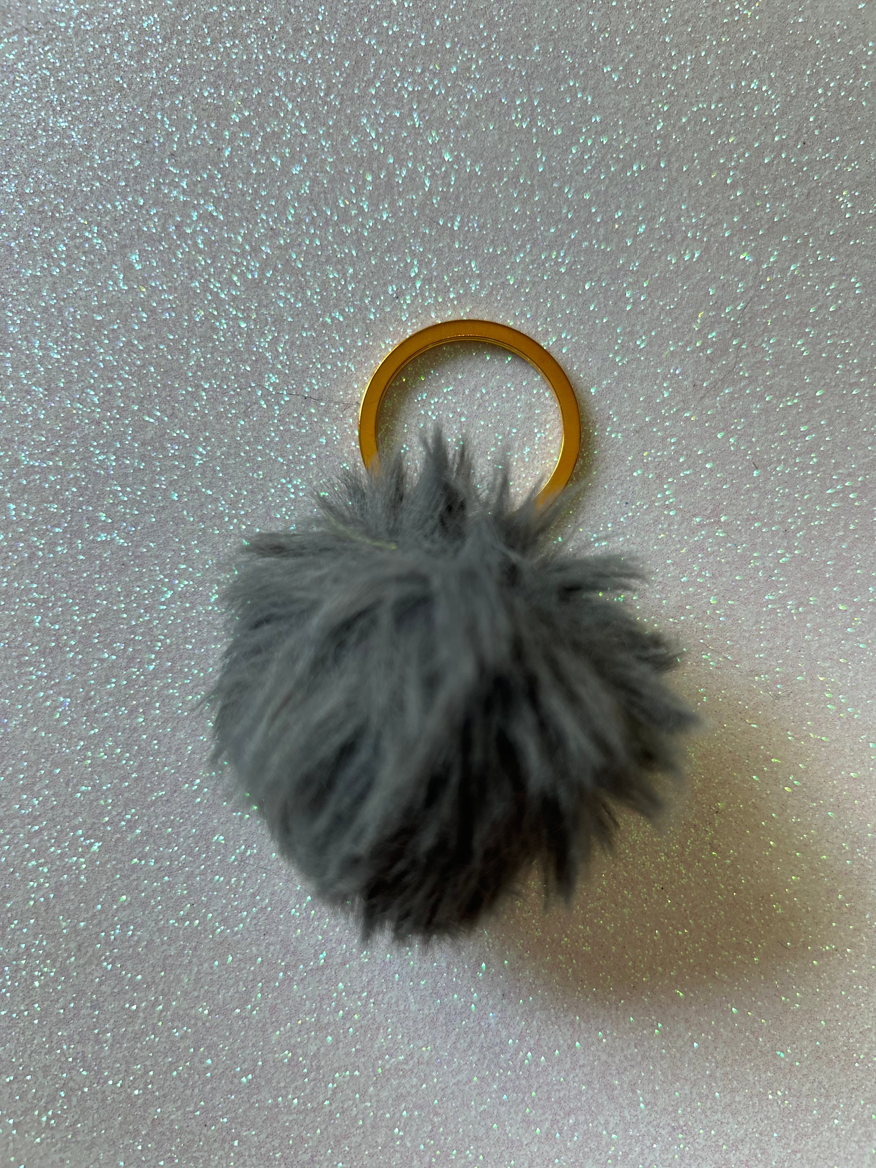 Mixed colours - Mini PomPom Keyrings - (without clips)