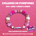 Baby Pink Mix - Personalised Pom Pom Dog Collar