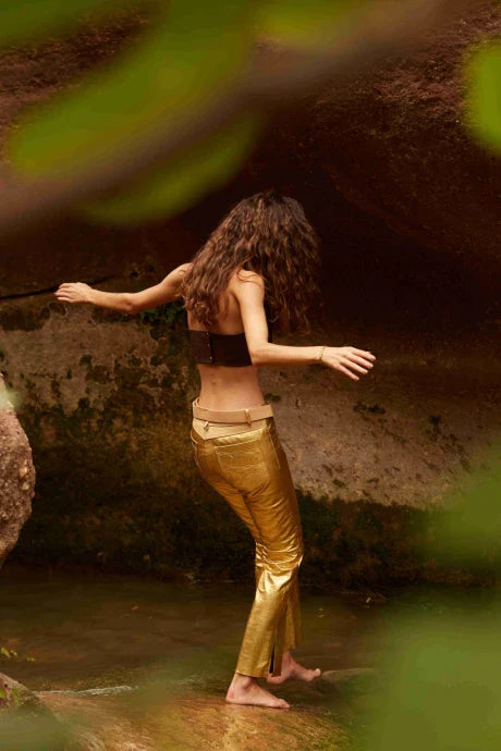 JEANS CUERO | ORO FUERTE