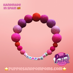 Pink - Personalised Pom Pom Dog Collar