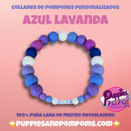 Personalised Pom Pom Dog Collar - Lavender Blue