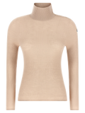 Moncler Ribbed Virgin Wool Turtleneck — Beige