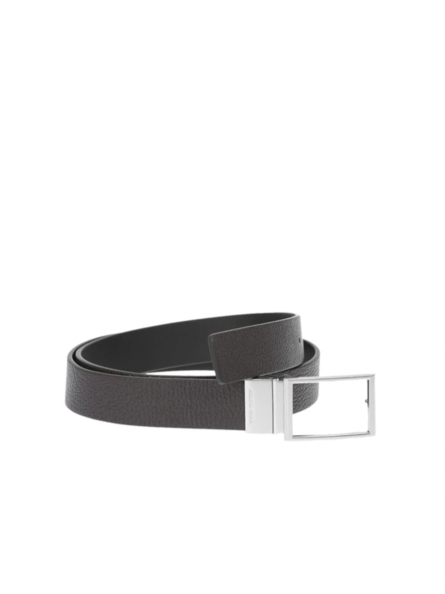 Bottega Veneta Reversible Textured Leather Belt — Brown