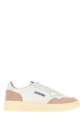 Autry Leather and Suede Color-Block Sneaker — White