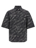 Jacquemus Marine-Print Cotton Shirt — Black