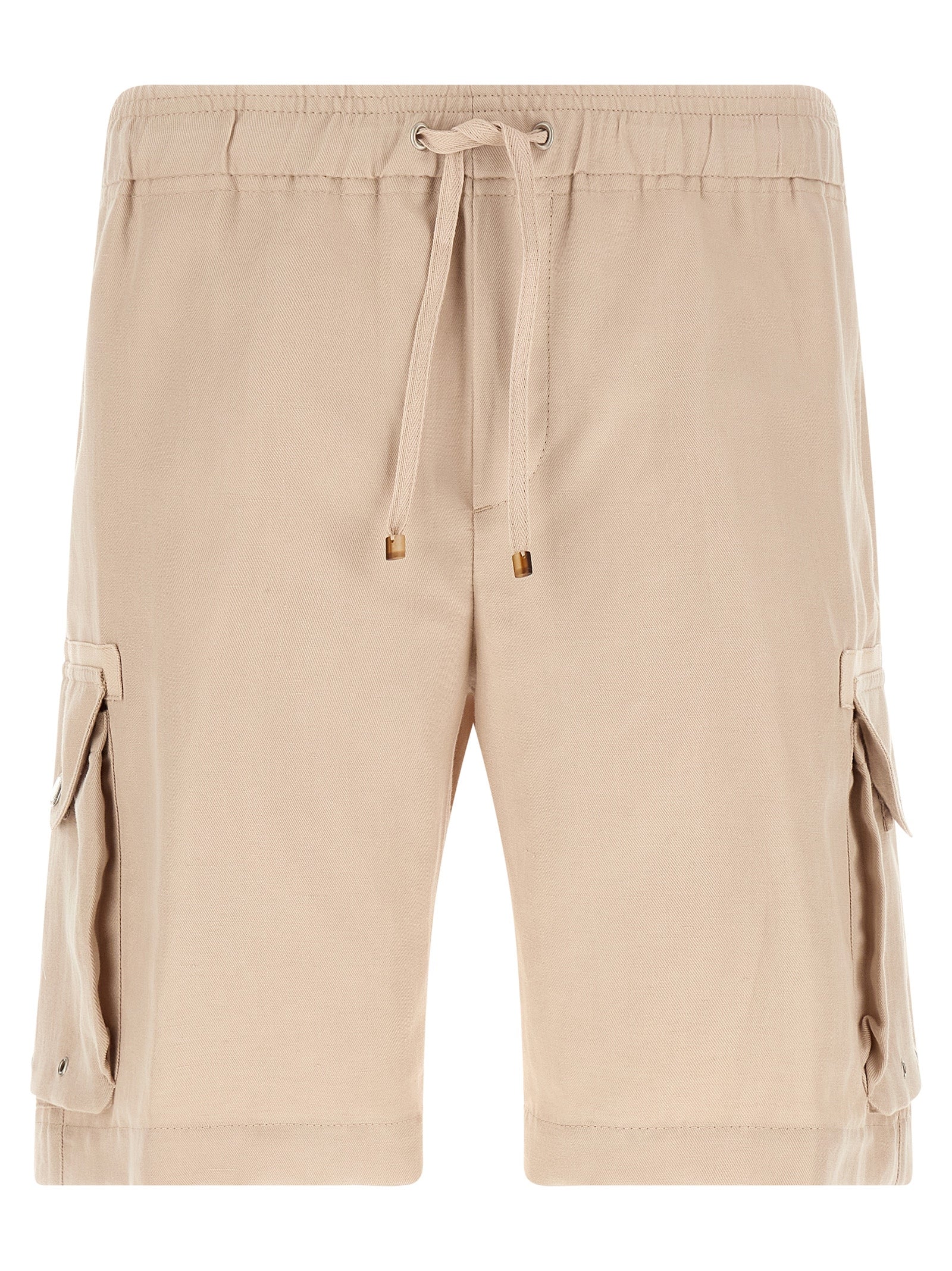 Brunello Cucinelli Linen and Cotton Bermuda Shorts — Beige