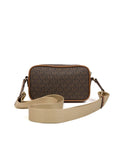 Michael Kors Monogram Coated Canvas Crossbody Bag — Brown
