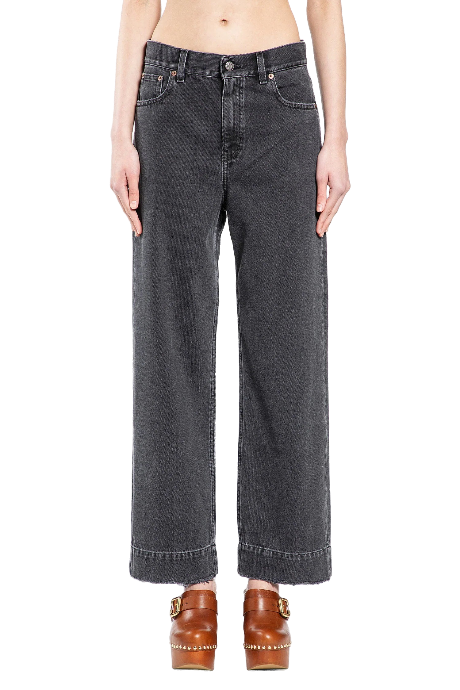 Chloé Straight-Leg Denim Jeans — Black