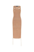Andrea Adamo Viscose Knit Dress — Beige