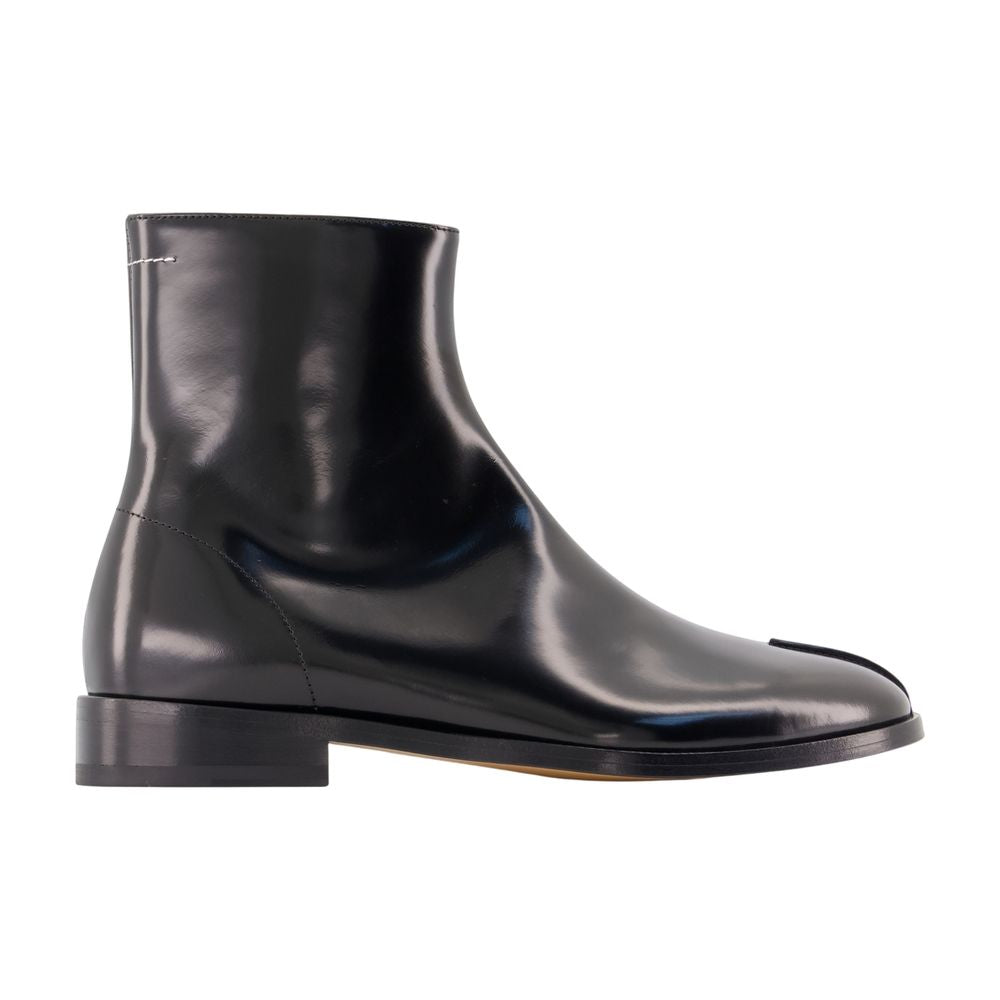 MM6 Maison Margiela Calfskin Leather Ankle Boot — Black