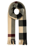 Burberry Check Wool Scarf — Beige