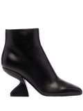 Ferragamo Sculpted Heel Ankle Boot — Black