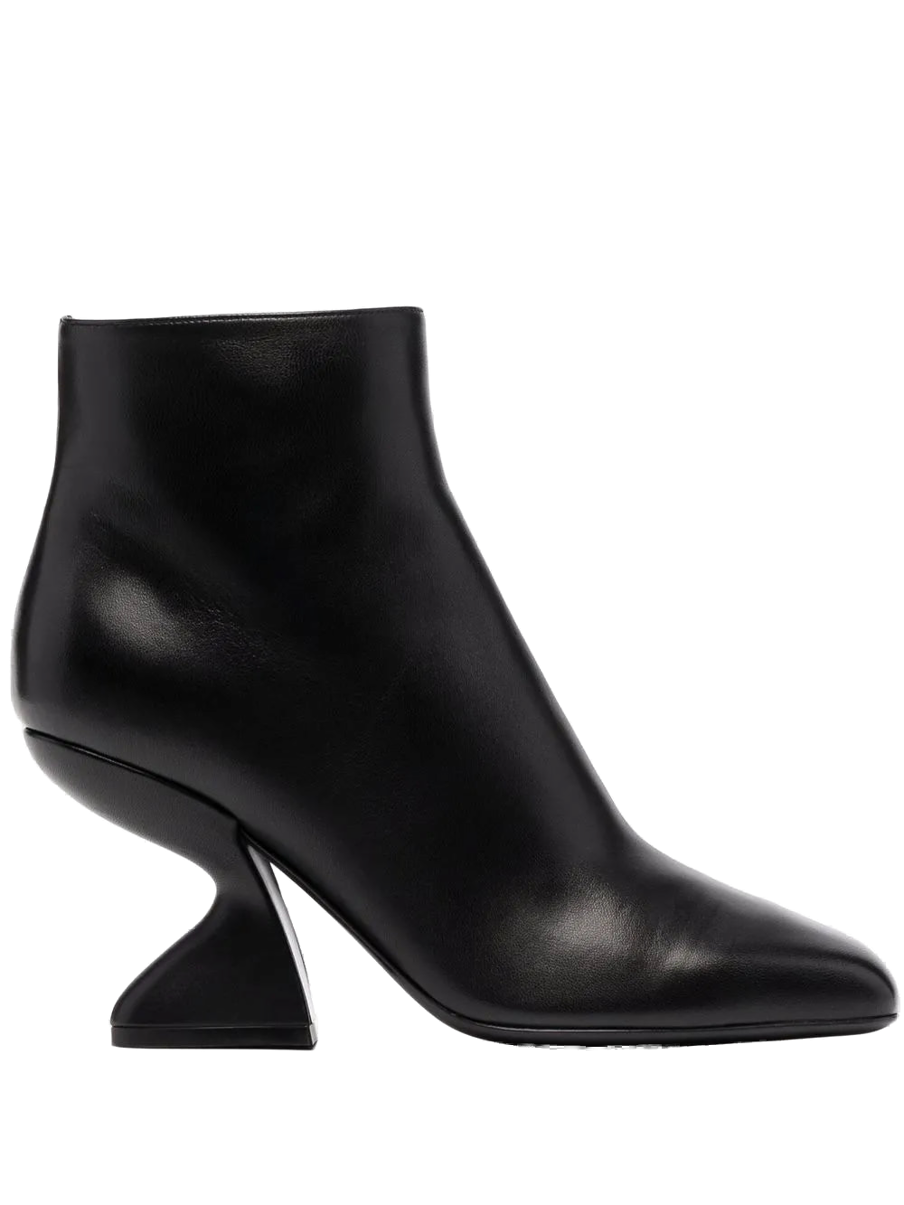 Ferragamo Sculpted Heel Ankle Boot — Black