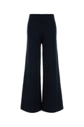 Max Mara Wide-Leg Viscose Nylon Trousers — Navy
