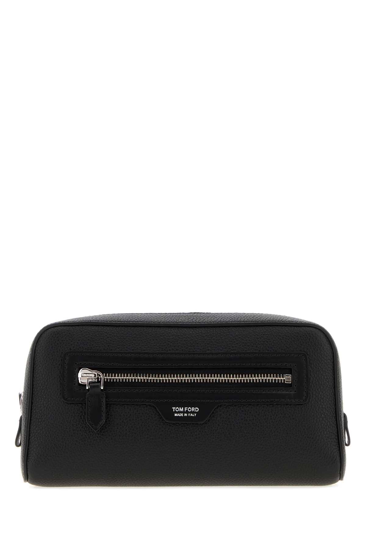 Tom Ford Leather Travel Wallet — Black