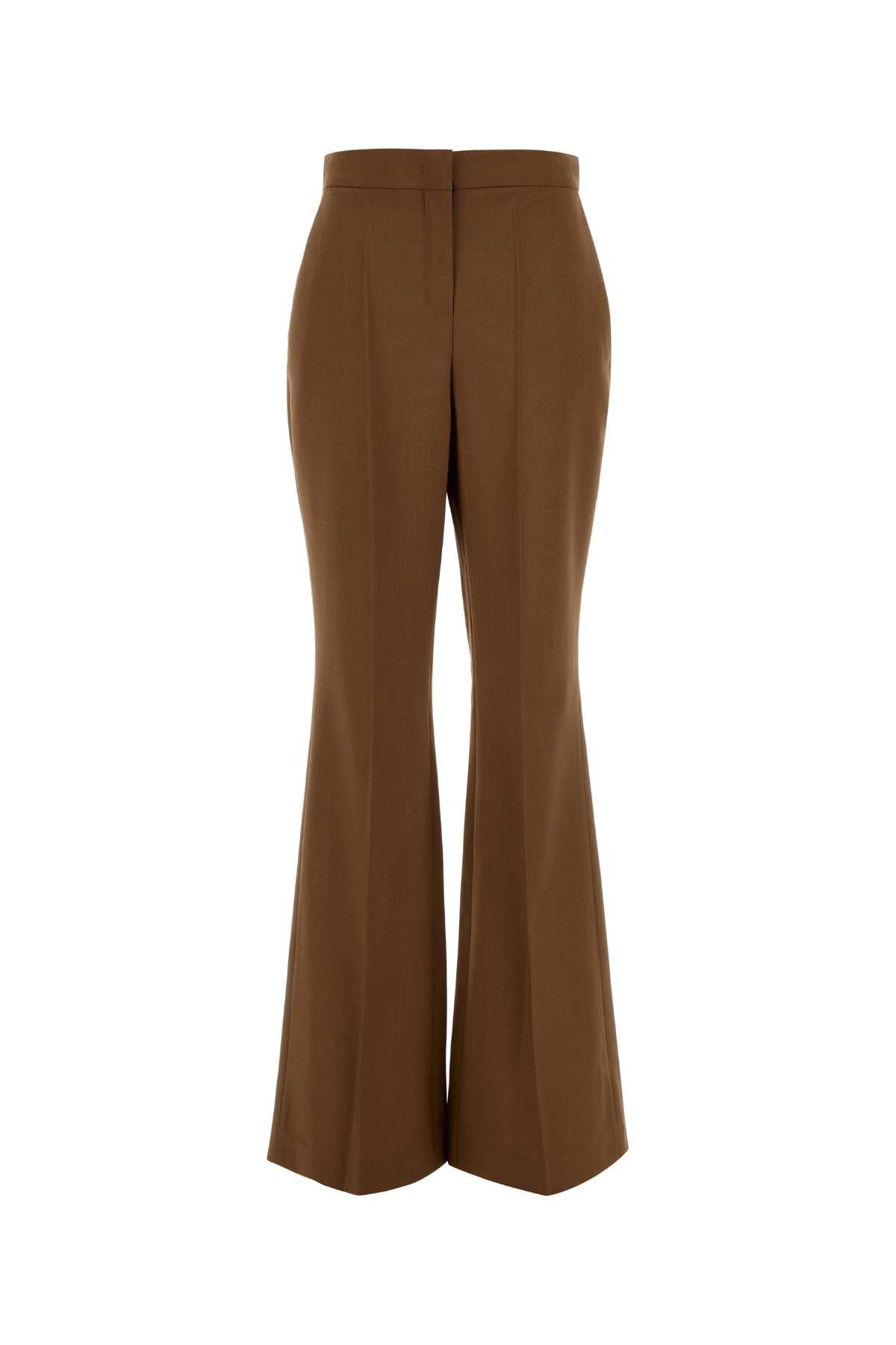 Fendi Wool-Mohair Blend Trousers — Brown