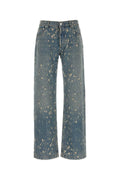 Alexander McQueen Bleached Cotton Denim Jeans — Blue