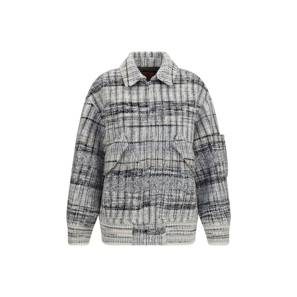 Missoni Wool-Blend Check Jacket — Gray