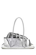 The Attico Metallic Calf Leather Shoulder Bag — Silver