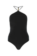 Bottega Veneta Cashmere Halter Bodysuit — Black