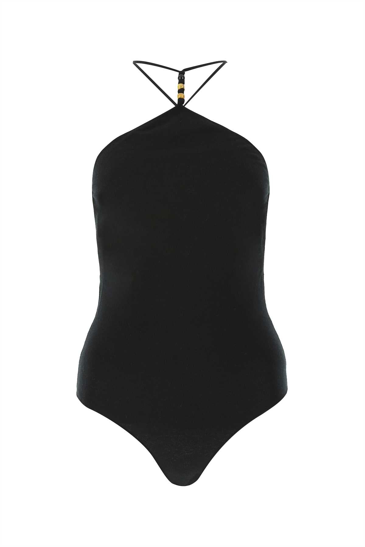 Bottega Veneta Cashmere Halter Bodysuit — Black