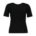 Ganni Compact Pointelle Rib T-Shirt — Black
