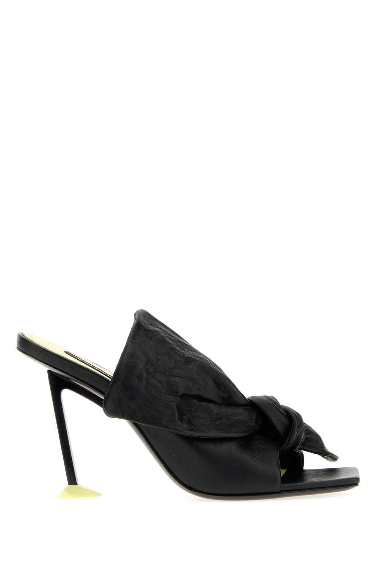 Givenchy Bow-Tied Leather Mule Sandal — Black