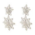 Self-Portrait Crystal-Embellished Tiered Earrings — Silver
