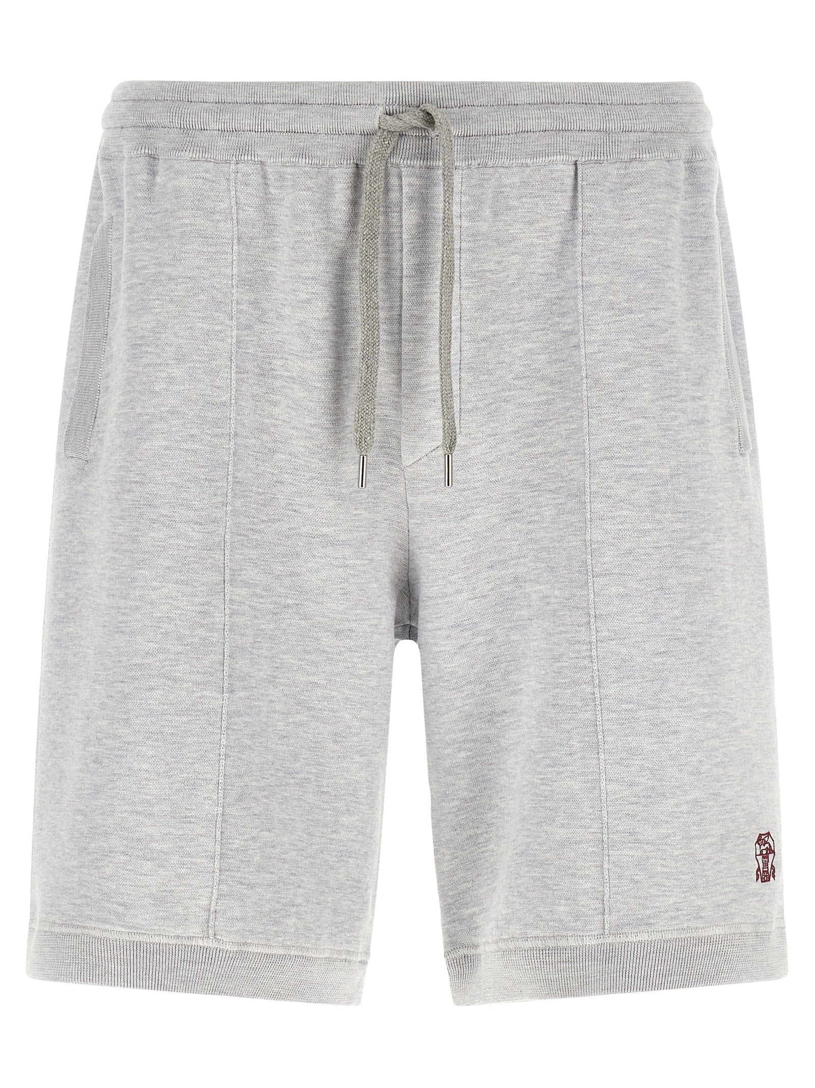 Brunello Cucinelli Silk-Cotton Blend Bermuda Shorts — Gray