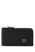 Valentino Garavani Textured Leather Wallet — Black