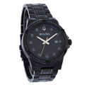 Bulova Crystal-Bezel Stainless Steel Watch — Black