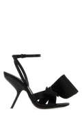 Ferragamo Satin Ankle-Strap Heel Sandal — Black
