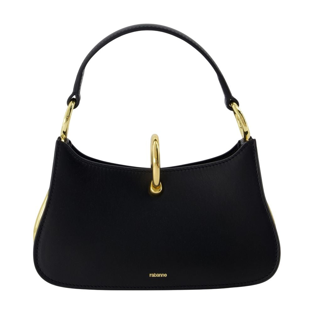 Rabanne Leather Calfskin Shoulder Bag — Black
