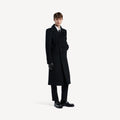 Balenciaga Wool Double-Breasted Coat — Black