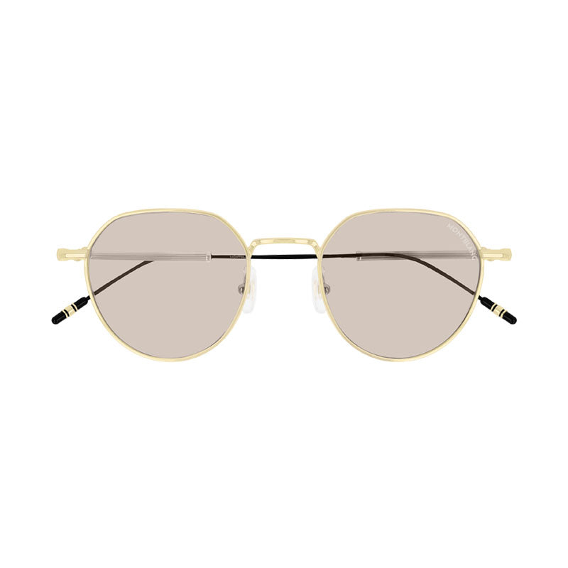 Montblanc MB0060S002 Metal Round Sunglasses — Gold