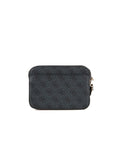 Guess Logo-Jacquard Polyurethane Cosmetic Case — Gray