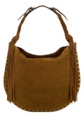 Isabel Marant Suede Fringe Shoulder Bag — Brown