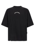 Camiseta de algodón Palm Angels con logotipo bordado - Negro