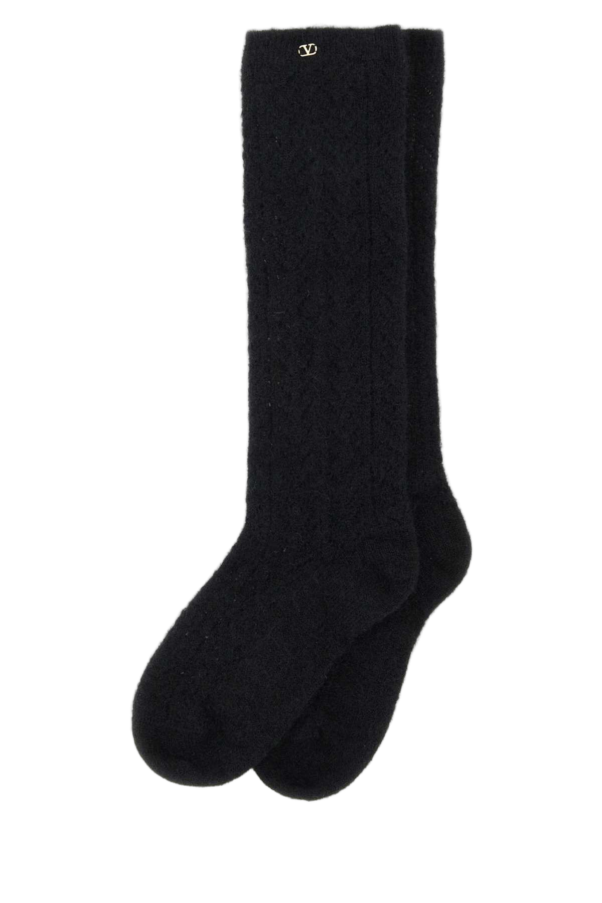 Valentino Garavani Mohair-Blend Crew Socks — Black
