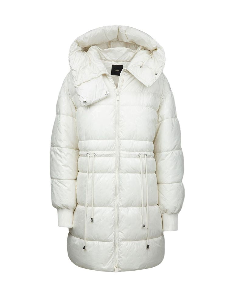 Pinko Quilted Puffer Down Jacket — Beige