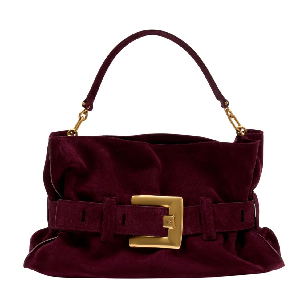Balmain Anthem Shoulder Bag — Burgundy