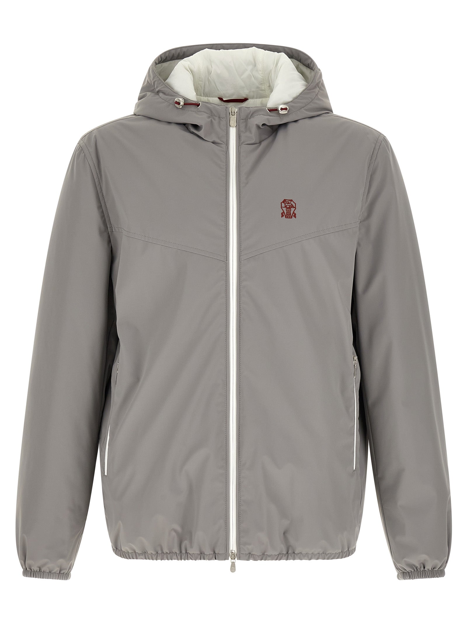 Brunello Cucinelli Water-Repellent Padded Shell Jacket — Gray