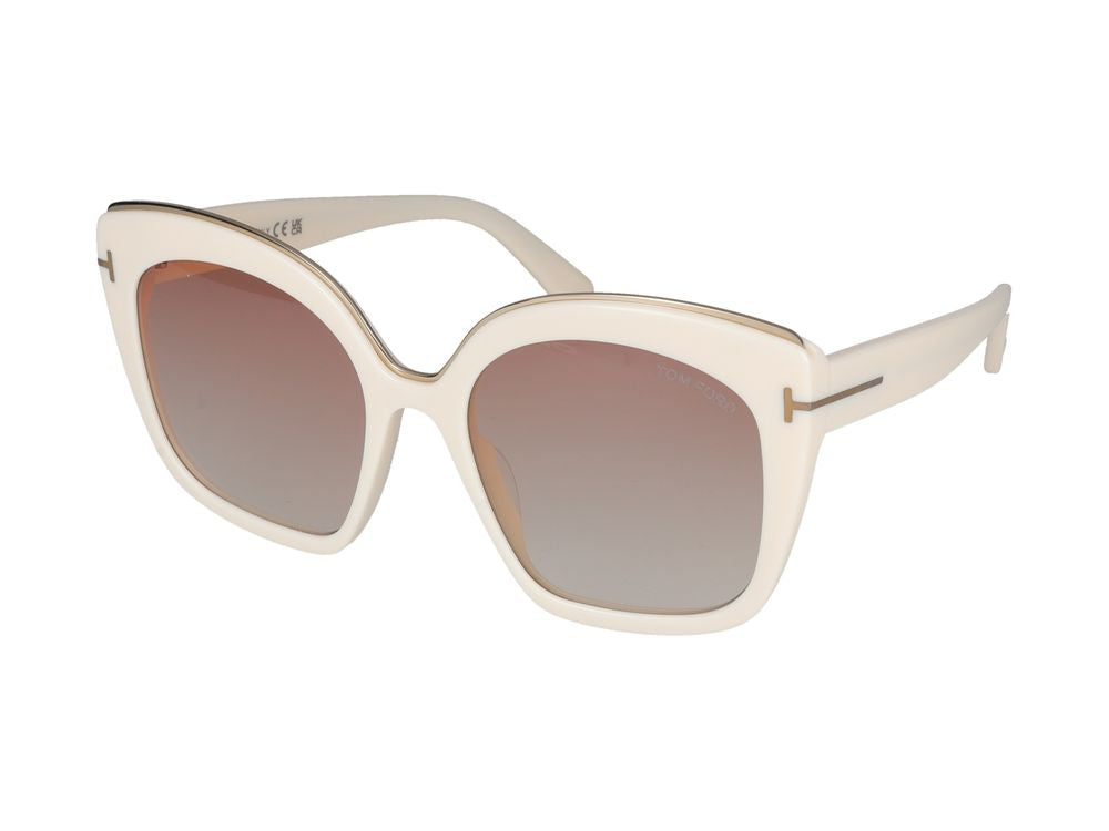 Tom Ford FT0944 Oversized Square-Frame Sunglasses — Cream