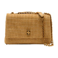 Marc Jacobs Crocodile-Embossed Leather Shoulder Bag — Beige