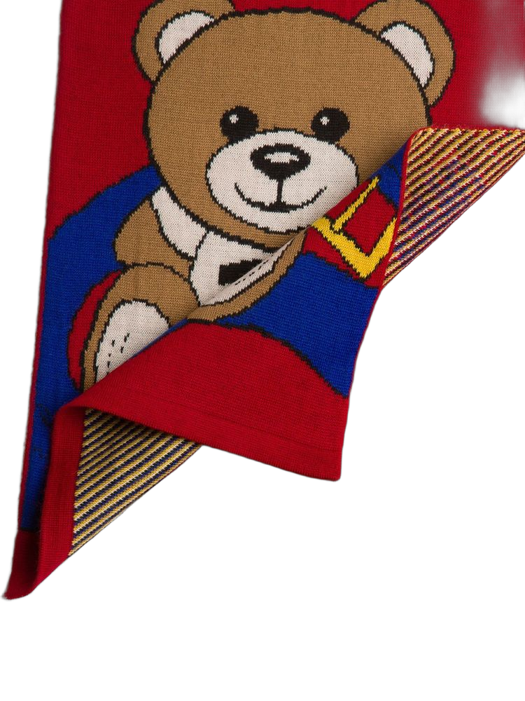 Moschino Wool Blend Scarf — Red