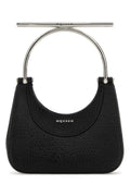 Alexander McQueen Crackled Lamb Leather Shoulder Bag — Black