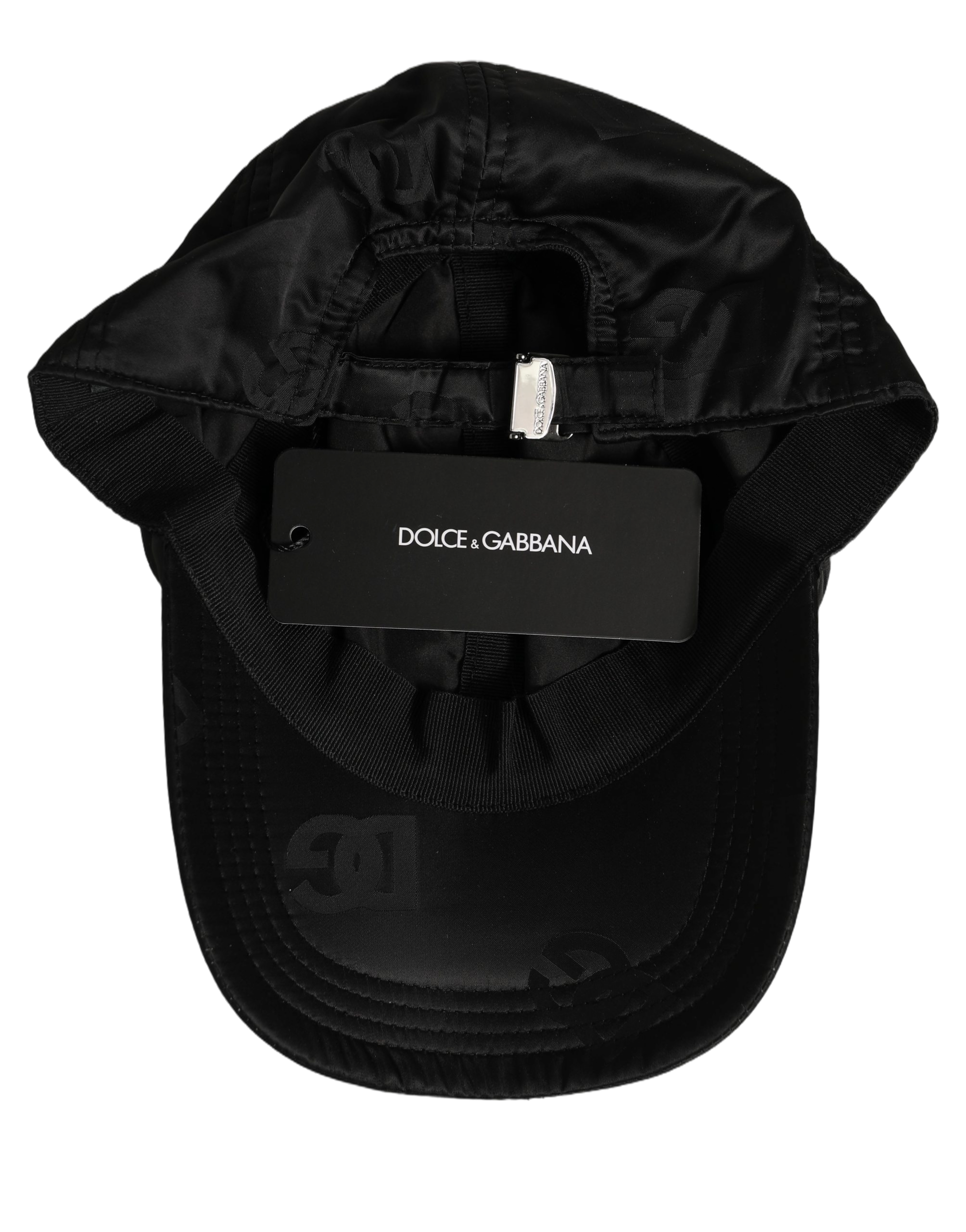 Dolce & Gabbana HAT10094 DG Monogram Nylon Baseball Cap — Black
