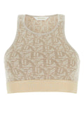 Palm Angels Jacquard Knit Sweater — Beige